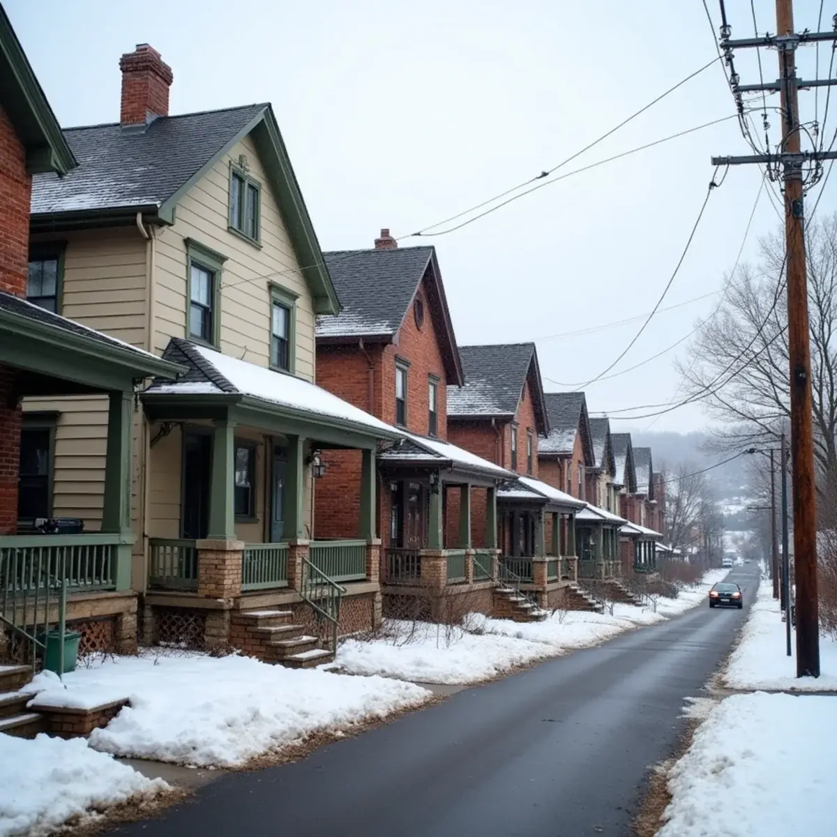 Older pre-war houses with converted heating near Perrysville in Ross Township, PA